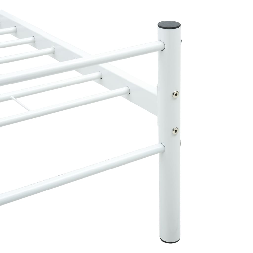 284693 vidaXL Bed Frame without Mattress White Metal 100x200 cm